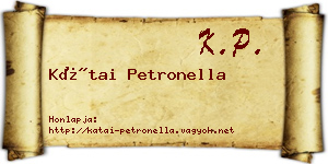 Kátai Petronella névjegykártya